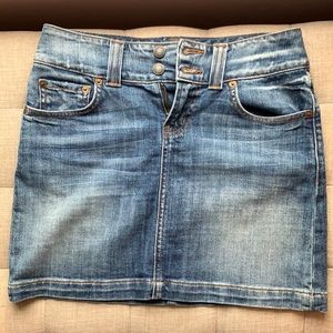 Red Engine Denim Mini Skirt